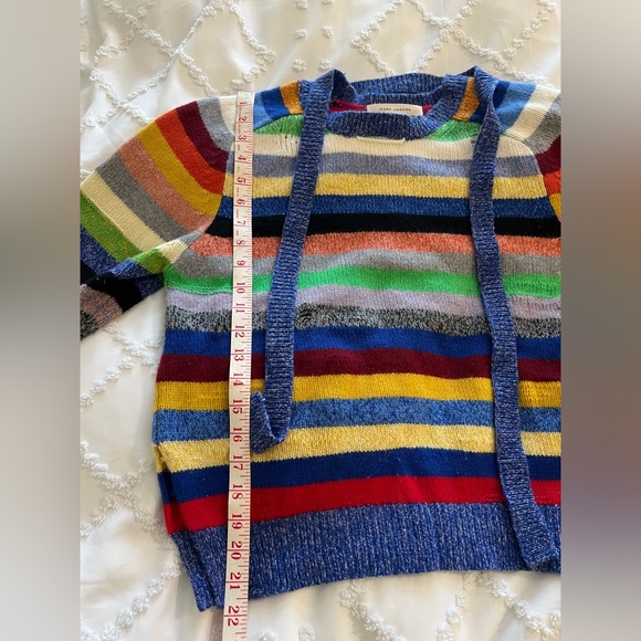 Mark Jacobs grunge colored striped rainbow, distressed sweater - Picture 12 of 13